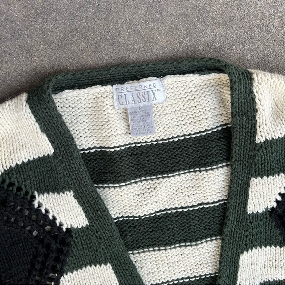 Vintage 90’s Preferred classics diamond lined knit sweater - Picture 2 of 3